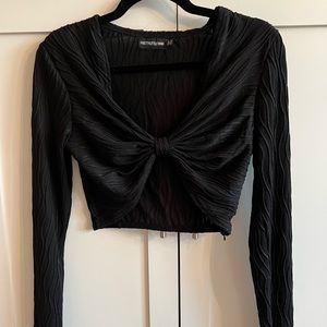 PLT Black Texture Twist Shirt